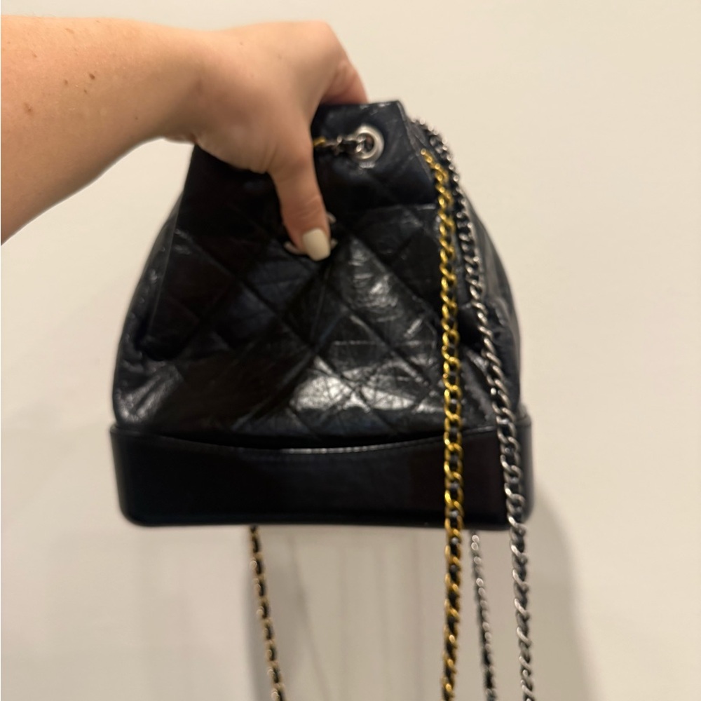 Black Quilted Leather Chain Bag